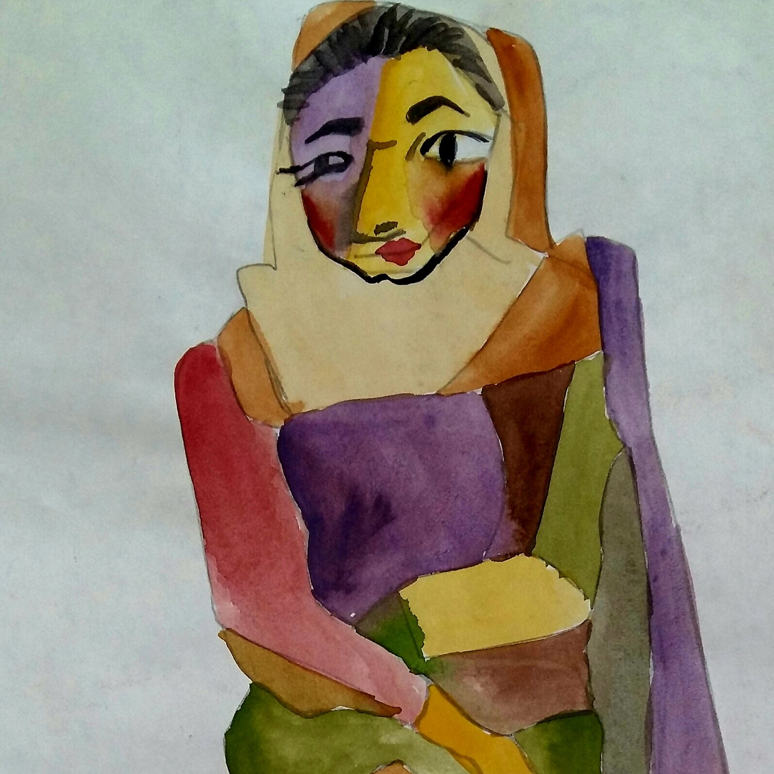 این اثر روی کاغذ با ابعاد25در35 با تکنیک آبرنگ طراحی شده است