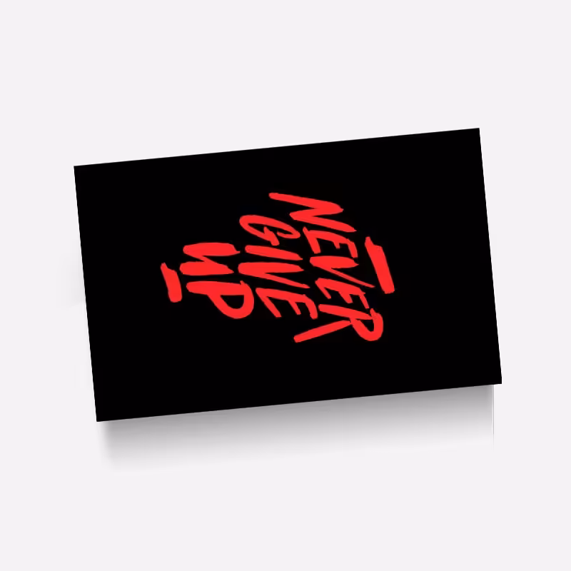 استیکر(برچسب) کارت عابر بانک-طرح never give up-کد5-سفارشی