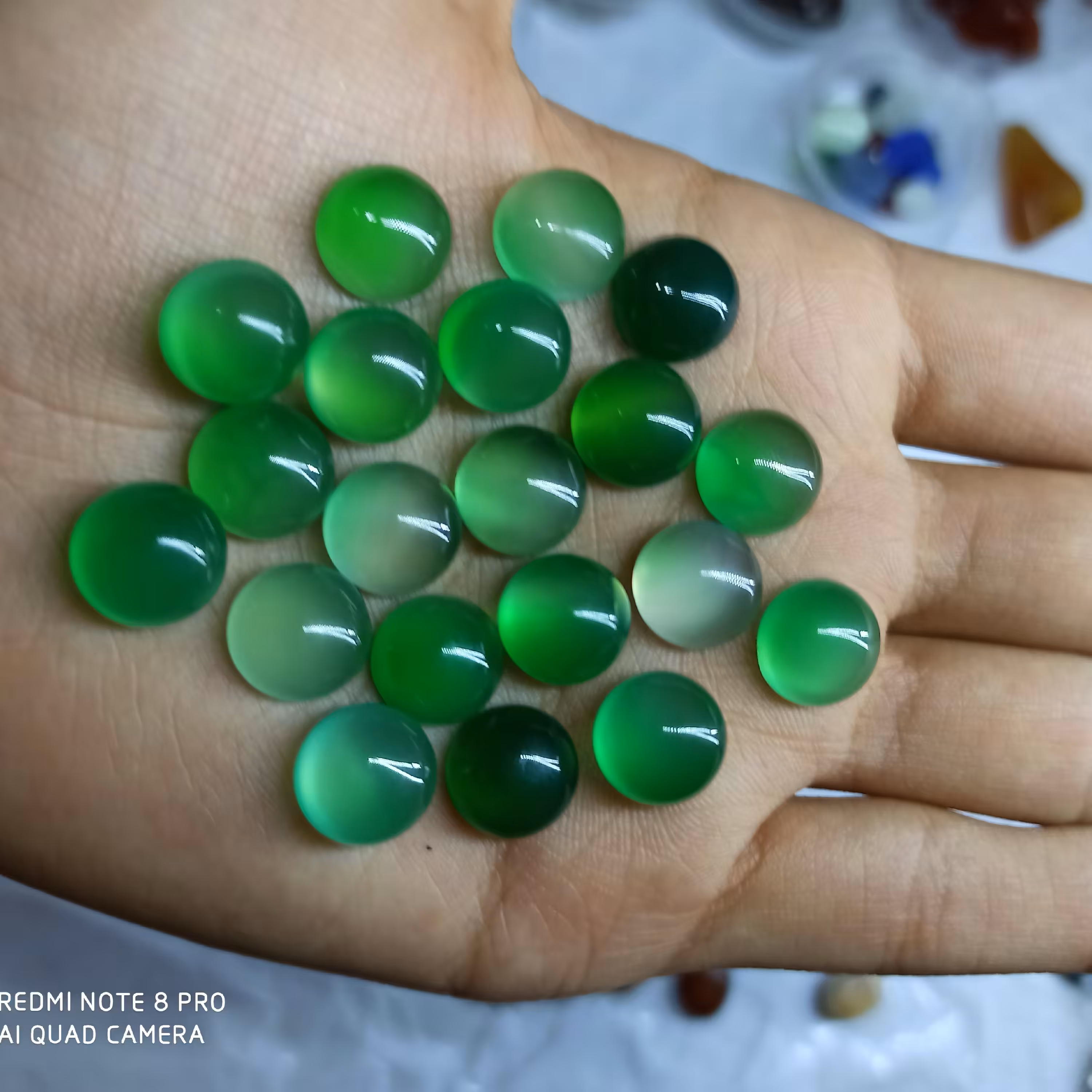 عقیق سبز تراش گرد