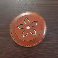 کاور آیینه و آیینه چرم گاوی دست دوز کد 120