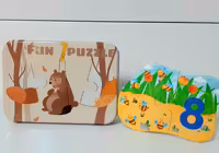 پازل دو تکه جعبه فلزی در 10 طرح ( طرح خرس) سدای شاد