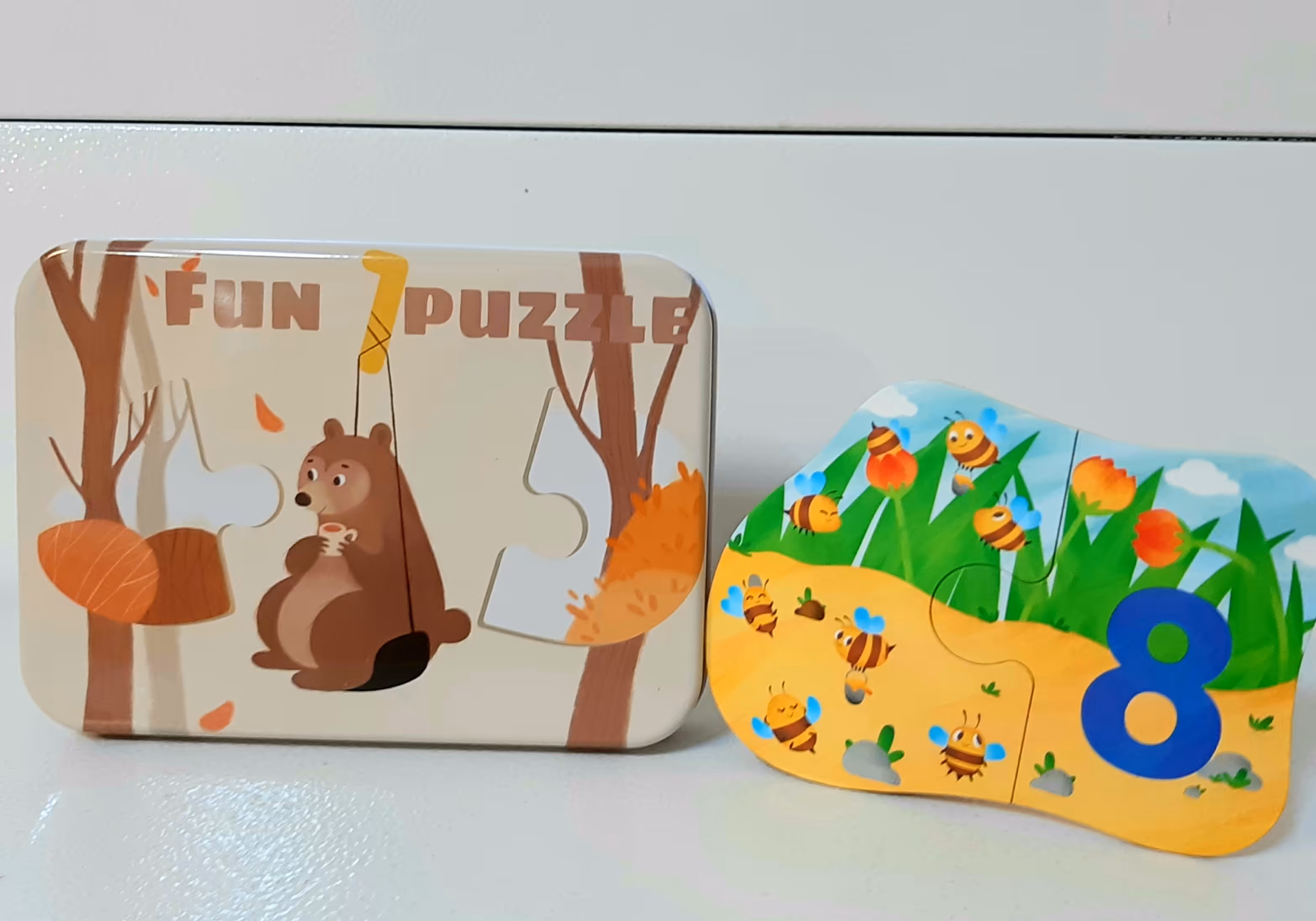پازل دو تکه جعبه فلزی در 10 طرح ( طرح خرس) سدای شاد