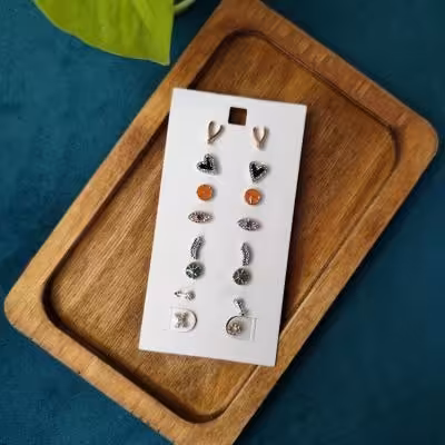 8 جفت گوشواره میخی وارداتی استیل دخترانه