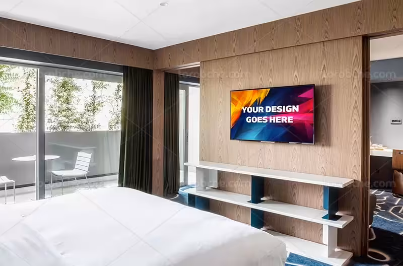 موکاپ تلویزیون دیواری | گرافیک با طعم تربچه