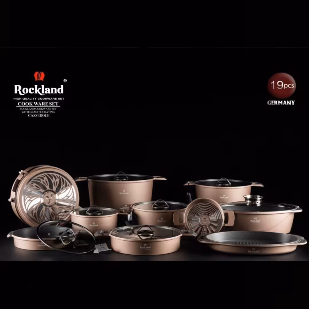 سرویس قابلمه چدن گرانیت 19 پارچه راکلند طرح آلمان کد 205