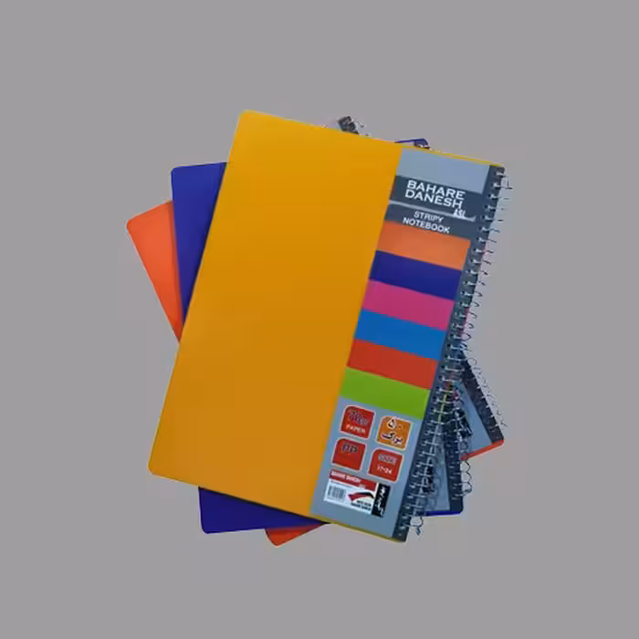 دفتر 80 برگ سیمی جلد طلقی بهار دانش 12 جلدی