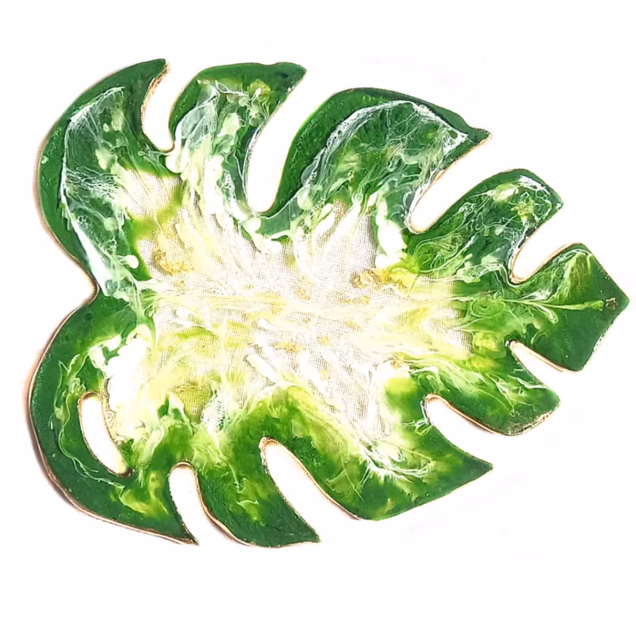 استند لوازم آرایش رزینی طرح برگ انجیر