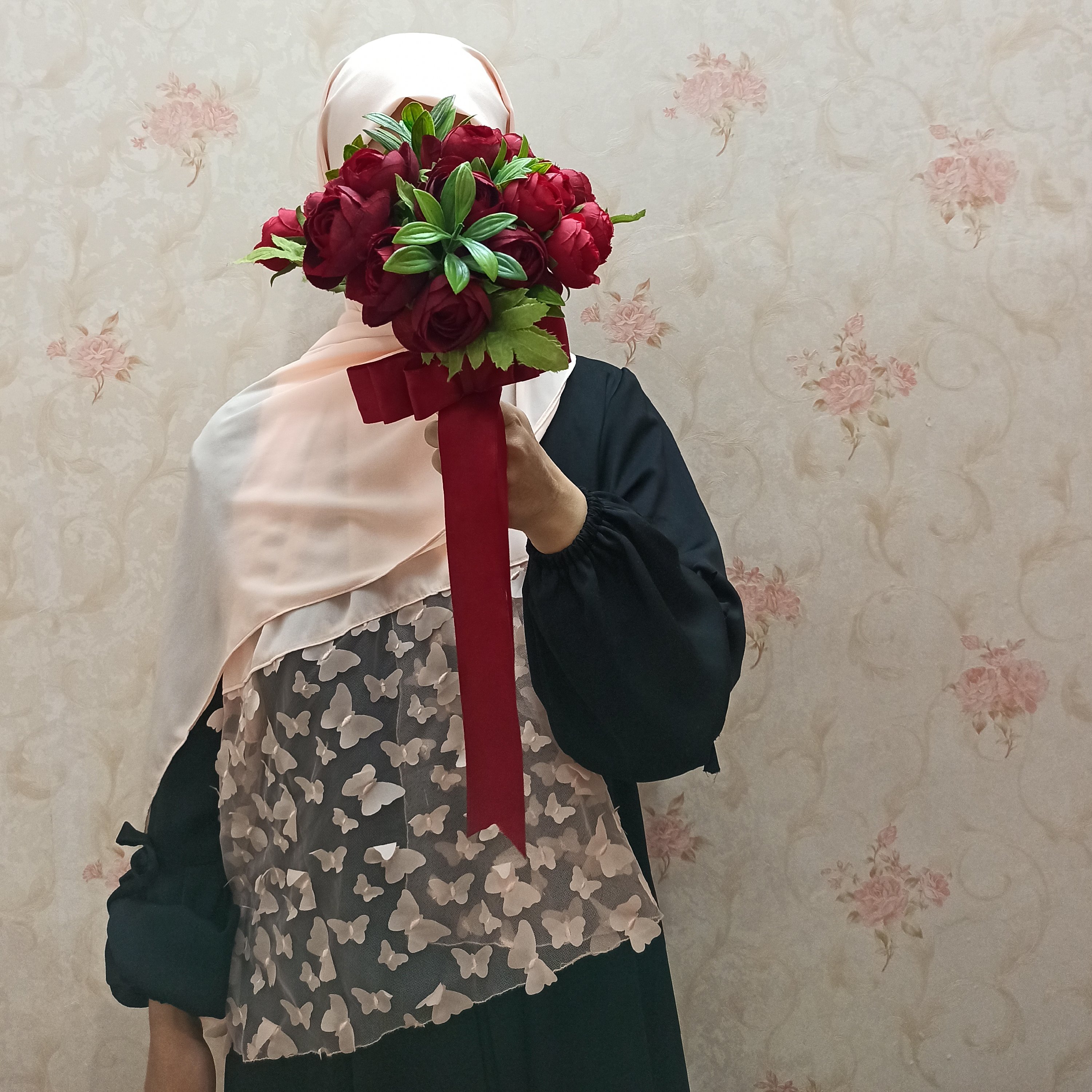 شال گل بهی با تور پروانه