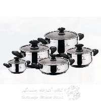 سرویس 10 پارچه استیل سوفرام مدل پرا مشکی - Pera