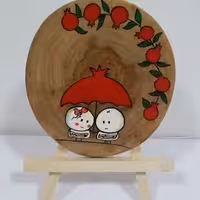 گیفت یلدایی طرح  روی چوب عاشقانه تم یلدا