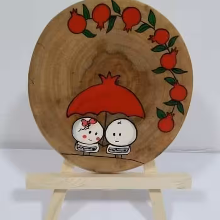 گیفت یلدایی طرح  روی چوب عاشقانه تم یلدا