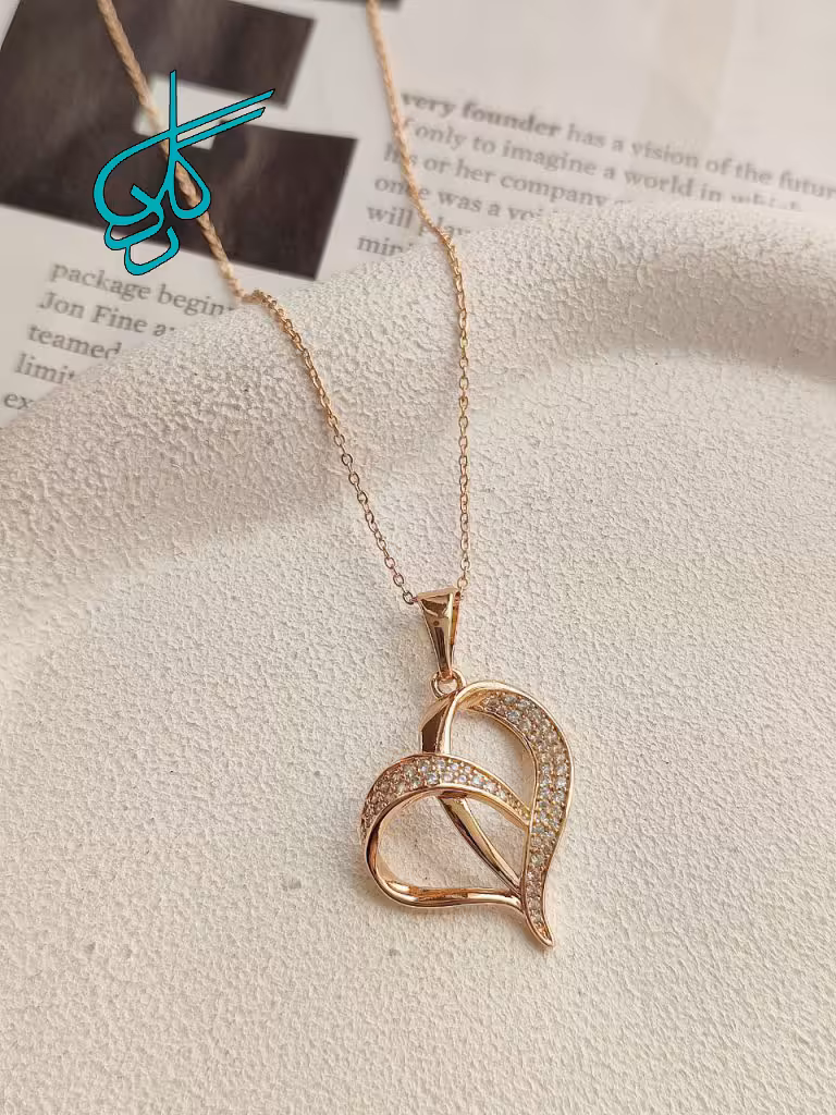 خرید گردنبند زنانه جدید طرح قلب نگین دار مارک ژوپینگ رنگ ثابت ضد حساسیت کیفیت عالی کد 1515899 - ردگل