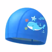 کلاه شنا بچگانه آبی طرح نهنگ