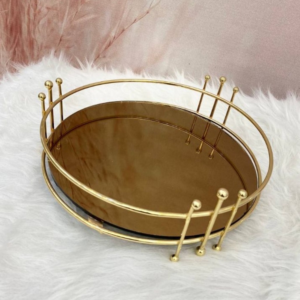 سینی اینه گرد طلای درچند مدل ونقره ای حلقه ای 