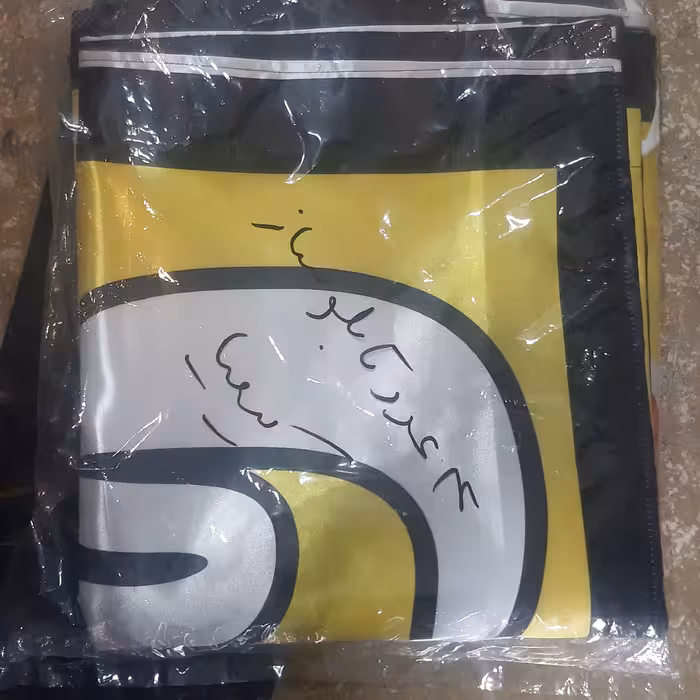 پرچم دوخته شده دولایه جنس ساتن براق 9کیلویی(پسکرایه)