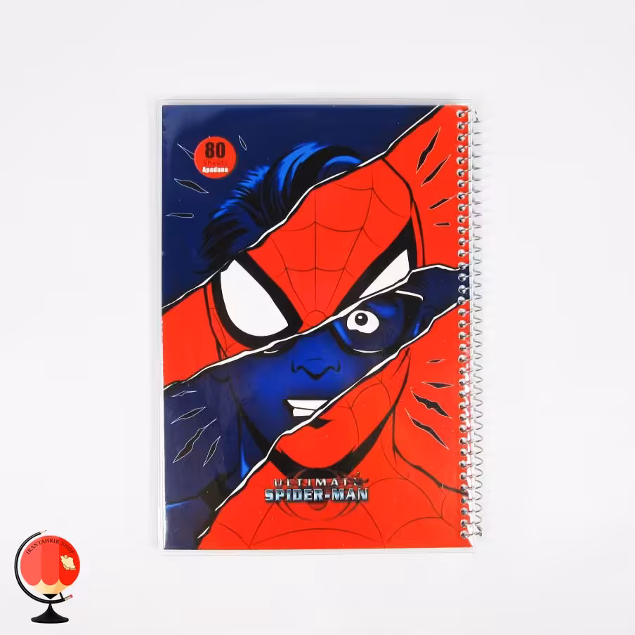دفتر مشق 80 برگ سیمی مجلد طرح مرد عنکبوتی آپادانا