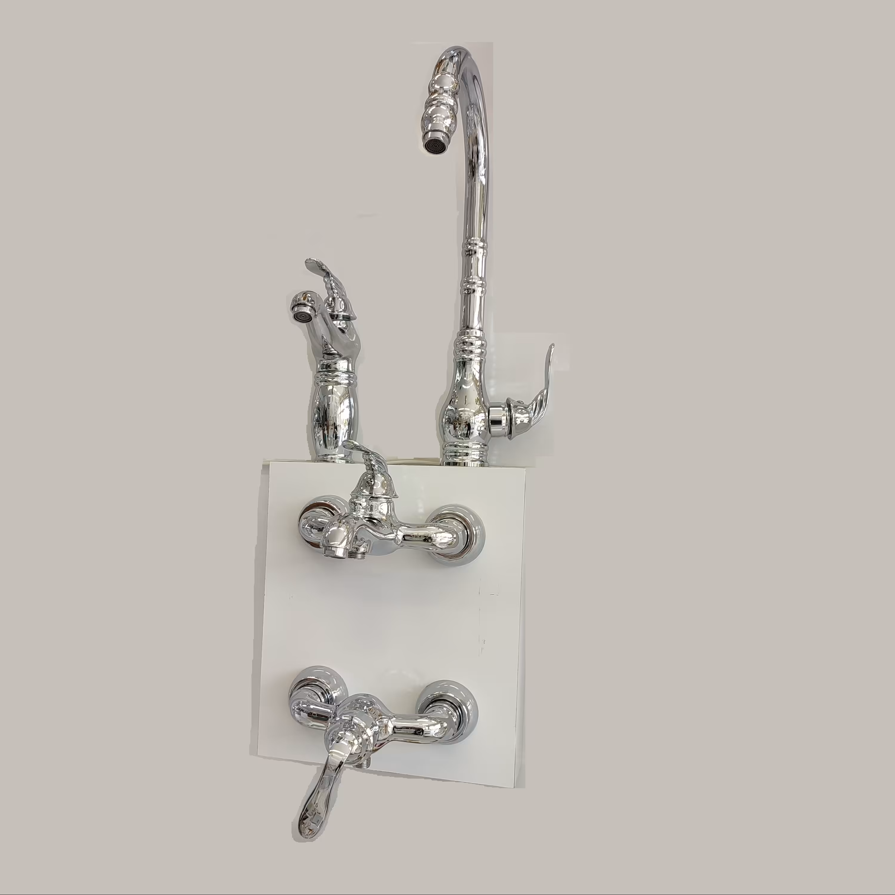 سرویس اهرمی 4تکه شیرآلات مدل آریسا کروم برند سکه (ارسال فوری و پس کرایه)