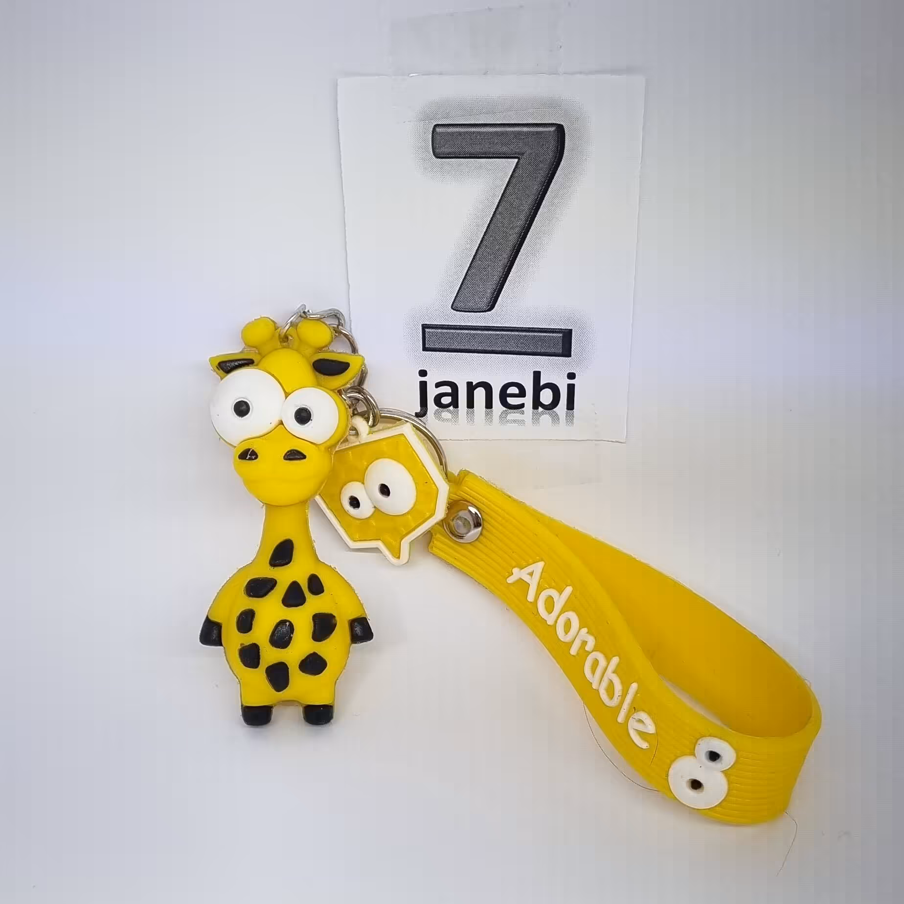 جاکلیدی سیلیکونی فانتزی طرح زرافه رنگ زرد