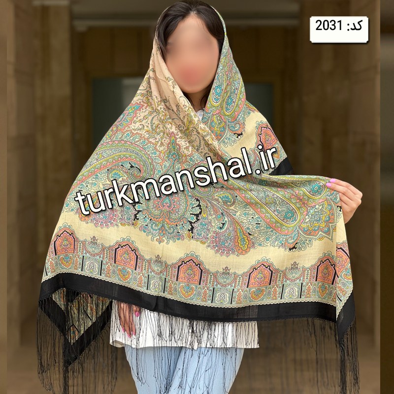 روسری ترکمن ابریشمی (ایتالیایی) کد 2031