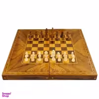 شطرنج اوستا طرح معرق مدل چوب گردو جنگلی سایز 50 سانتی متر