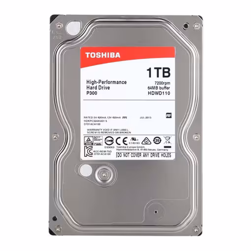 هارددیسک اینترنال توشیبا مدل P300 ظرفیت 1 ترابایت