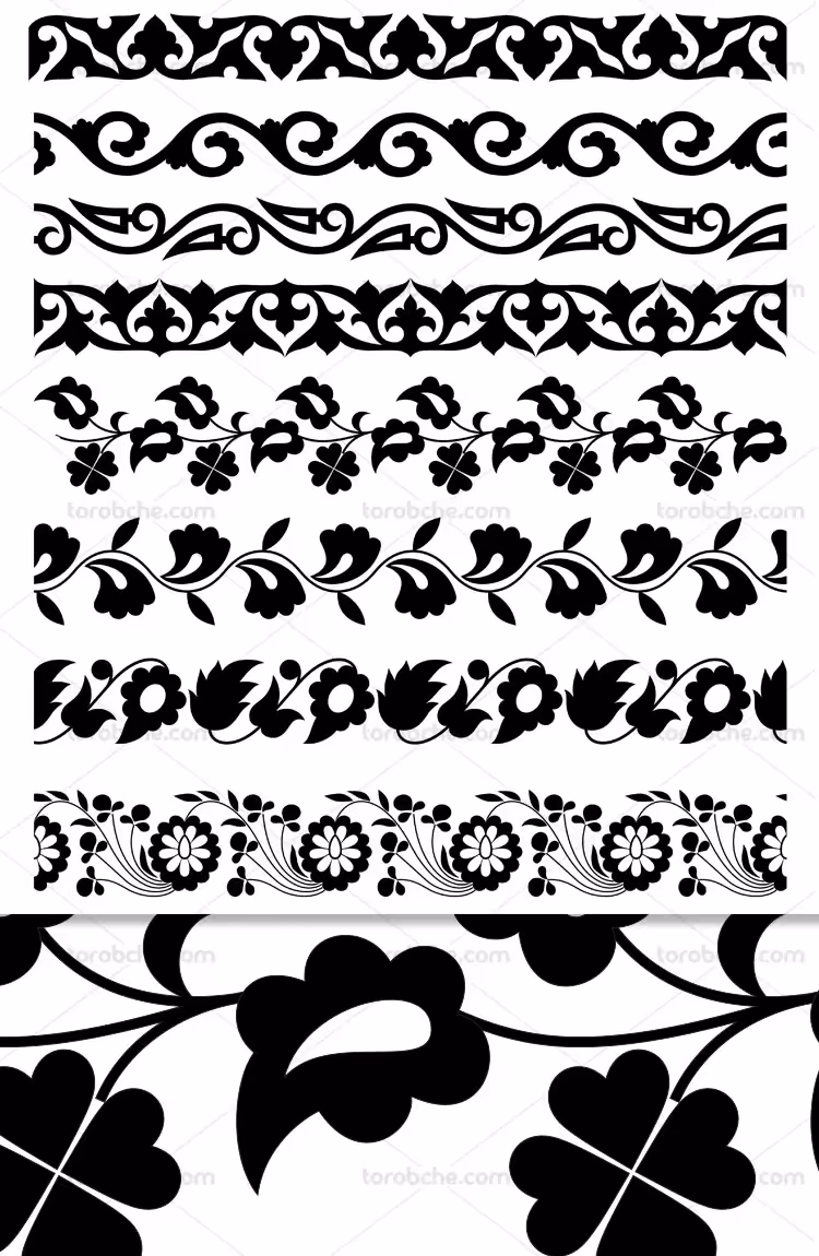 وکتور نوارهای گل و بته | گرافیک با طعم تربچه