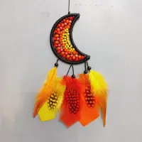 آویزآینه خودرو دریم کچر بافته شده مهره های منشوری براق  با رنگهای پاییزی (پس کرایه)
