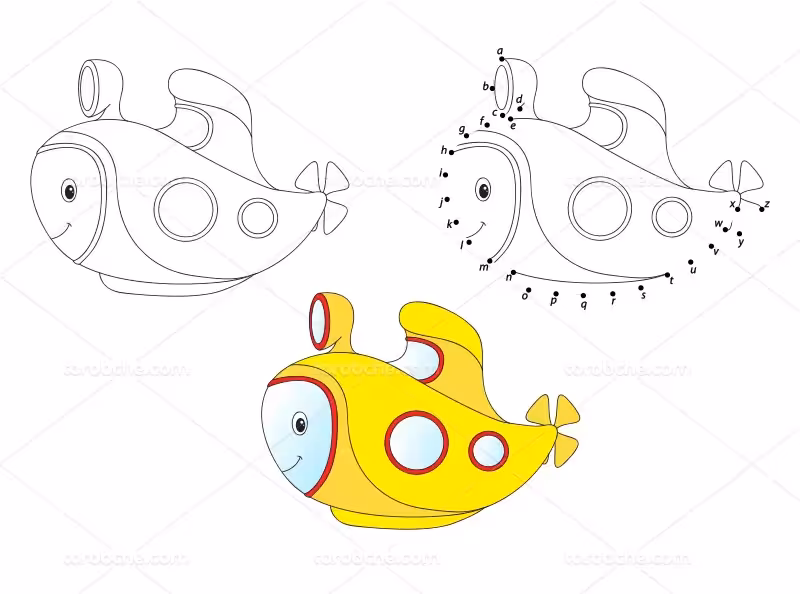 وکتور نقاشی نقطه ای هواپیما | گرافیک با طعم تربچه