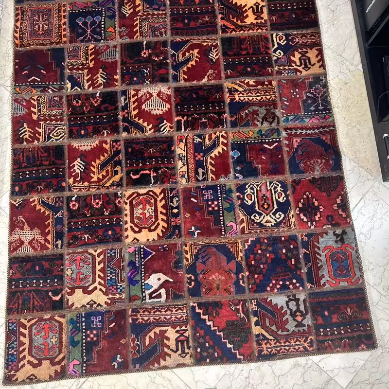 فرش دستباف چهل تیکه  150x2متر  ترکیبی از فرشهای همدان و جوشقان .... و چیدمان  زیبا 