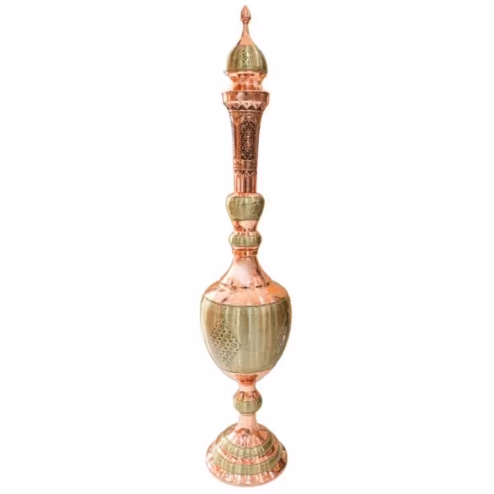 تنگ صراحی مس و خاتم کاری