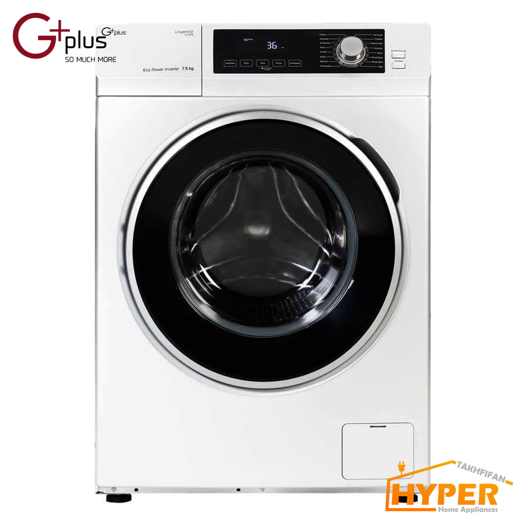 ماشین لباسشویی جی پلاس GWM-K723W سفید 7.5 کیلویی