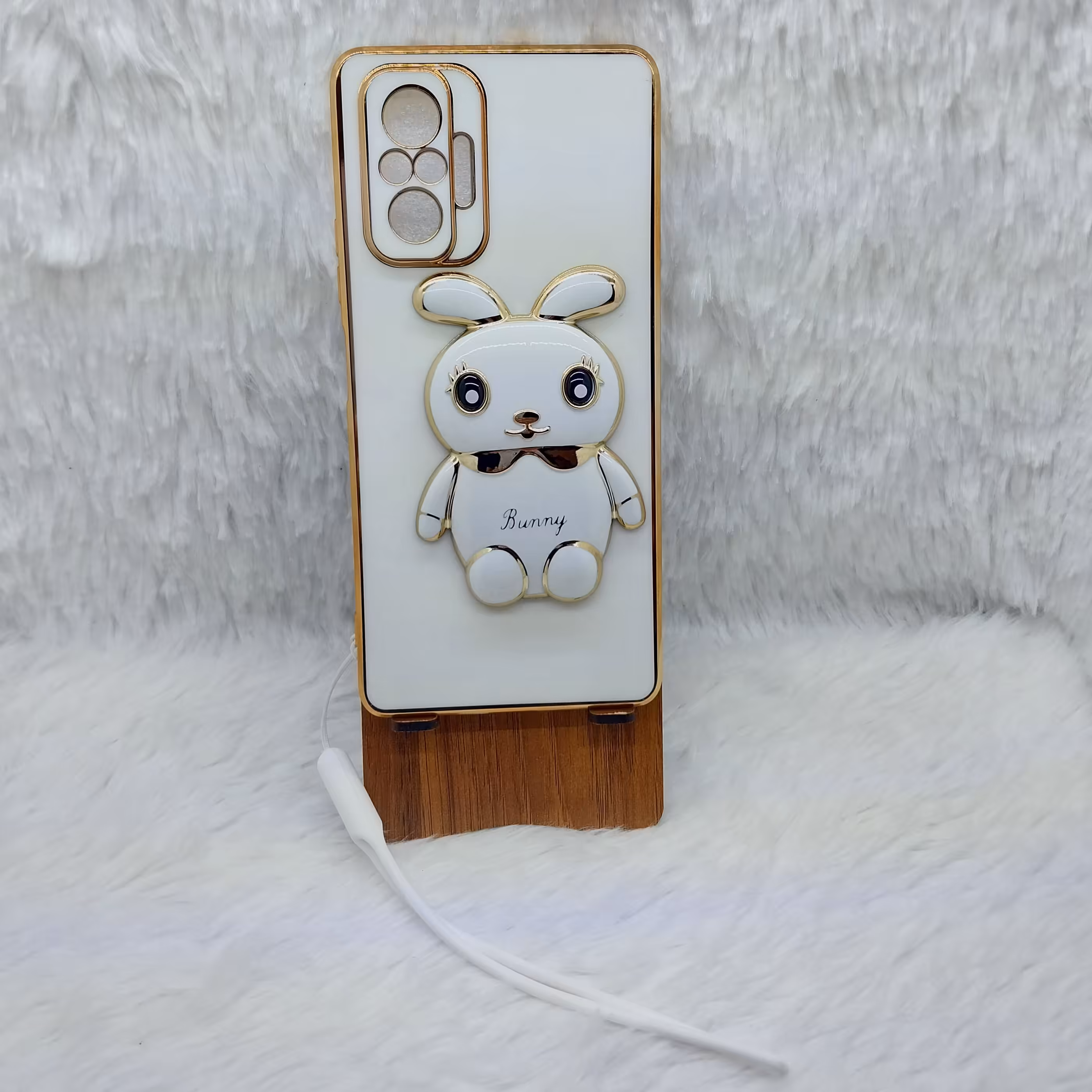 گارد (قاب) گوشی Not 10 pro مدل مای کیس خرگوشی با بند سیلیکونی رنگ سفید مناسب گوشی Xiaomi  Not 10 Pro 4G