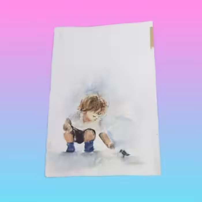 تابلوی نقاشی با ابرنگ طرح شازده کوچولو سایز A4