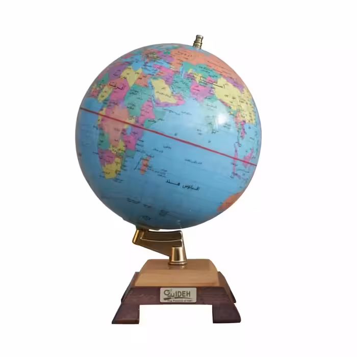 کره جغرافیایی دکوراتیو پایه چوبی چراغدار طرح ایفل سایز 20 کد 119