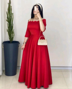 پیراهن شب زنانه کرپ مدل ماکسی مجلسی مدل آتنا