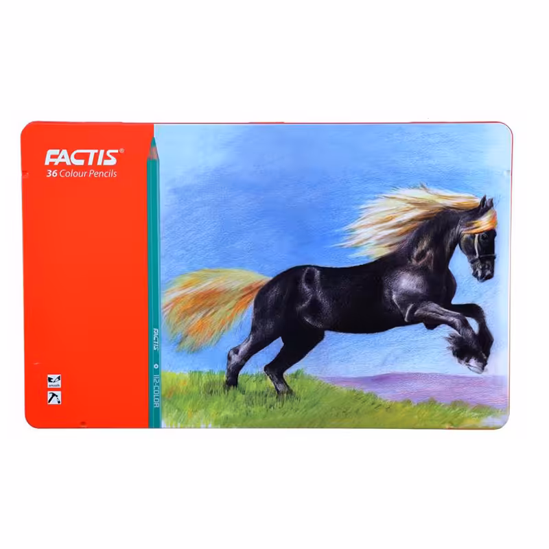 خرید مداد رنگی 36 رنگ فکتیس جعبه فلزی
