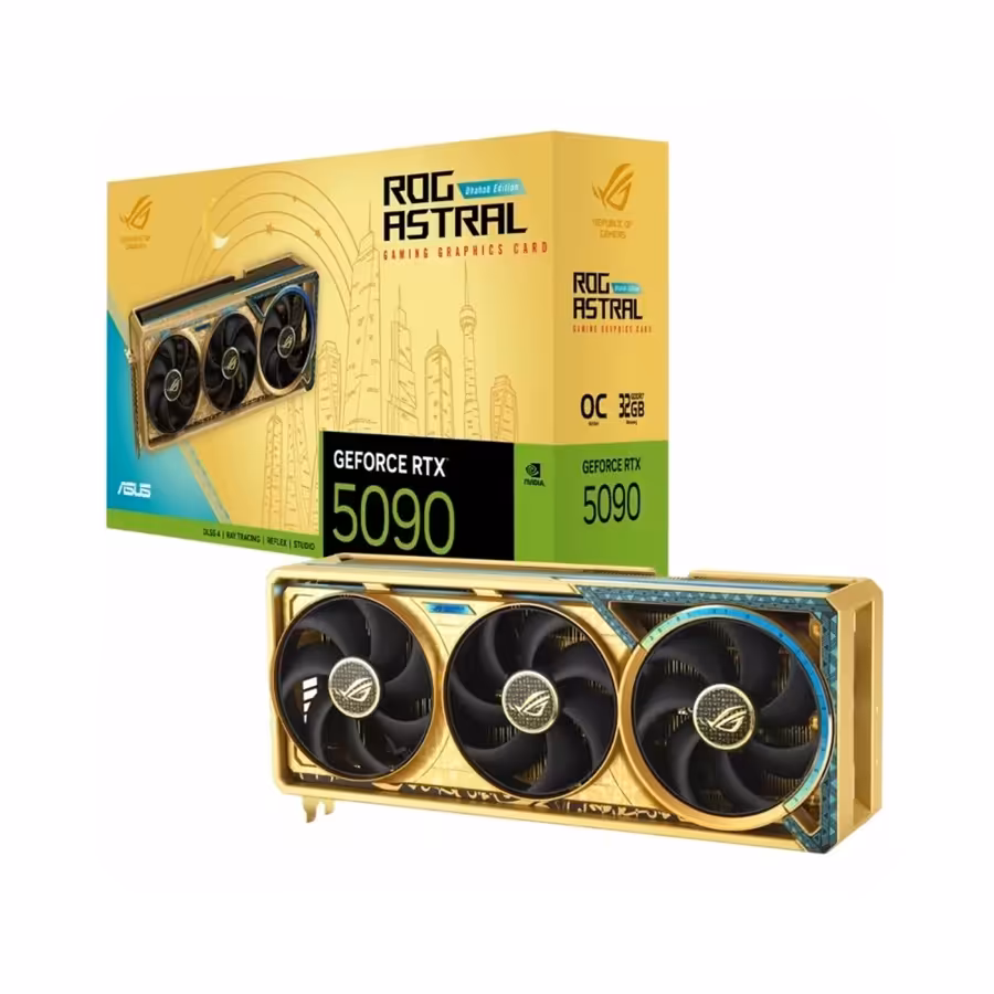 کارت گرافیک ایسوس مدل ROG Astral GeForce RTX 5090 Dhahab OC 32GB Edition GDDR7