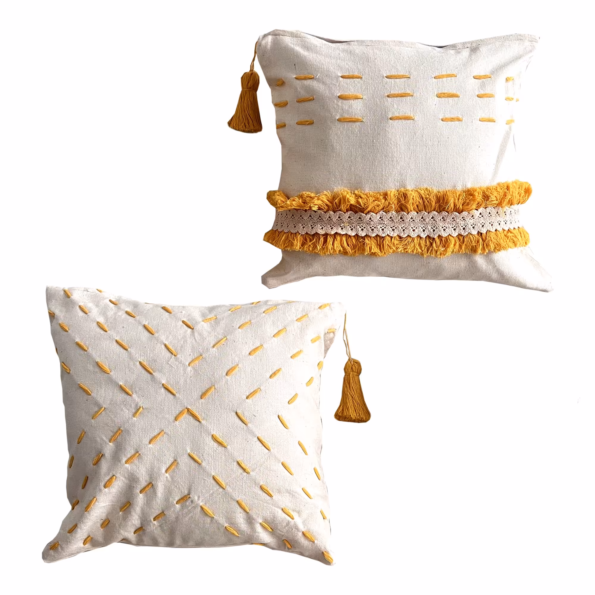 کوسن دست دوز مکرومه مجموعه دو عددی 