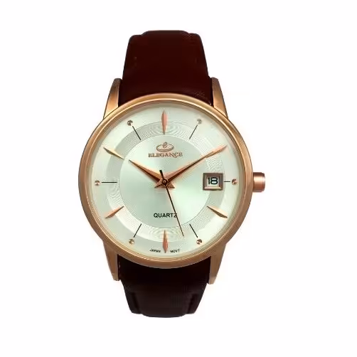 ساعت مچی عقربه ای زنانه الگانس مدل EL24 اورجینال بند چرمی