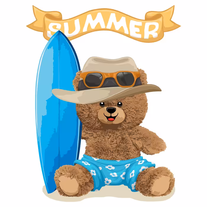 برچسب حرارتی مدل دی تی اف DTF طرح تدی کد H15.48 مجموعه 4 عددی