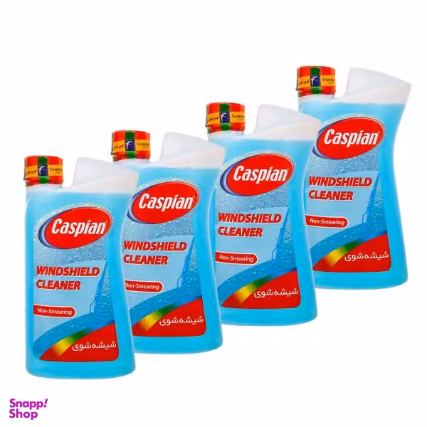 محلول شیشه شوی خودرو کاسپین مدل non-smearing حجم 1 لیتر بسته 4 عددی