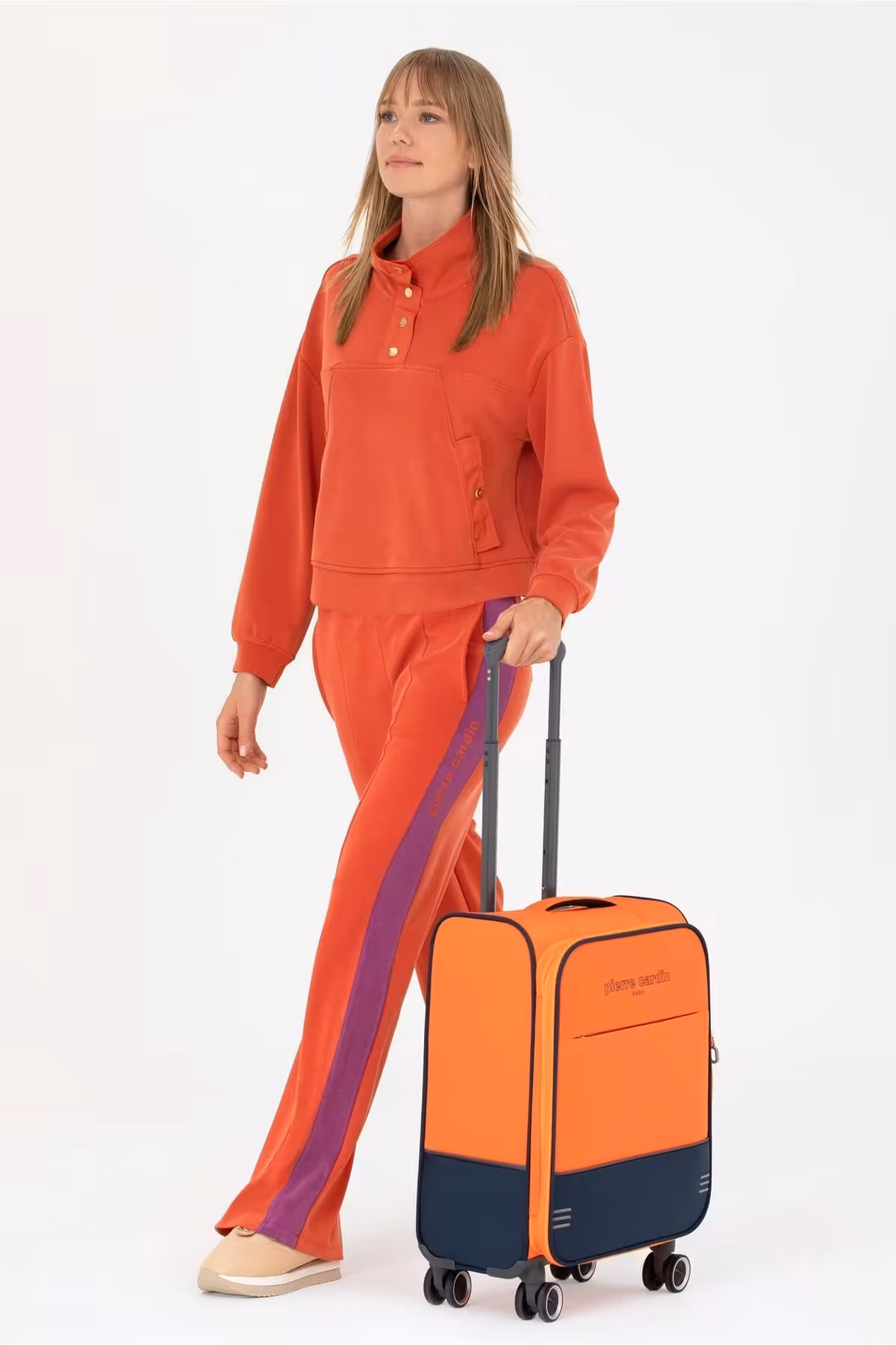 چمدان و ساک چند رنگ مردانه زنانه اندازه کابین نارنجی یونیسکس Pierre Cardin