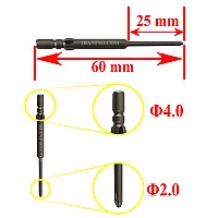 سری پیچ گوشتی چهارسو HHB Φ4x60xΦ20x25x0 mm