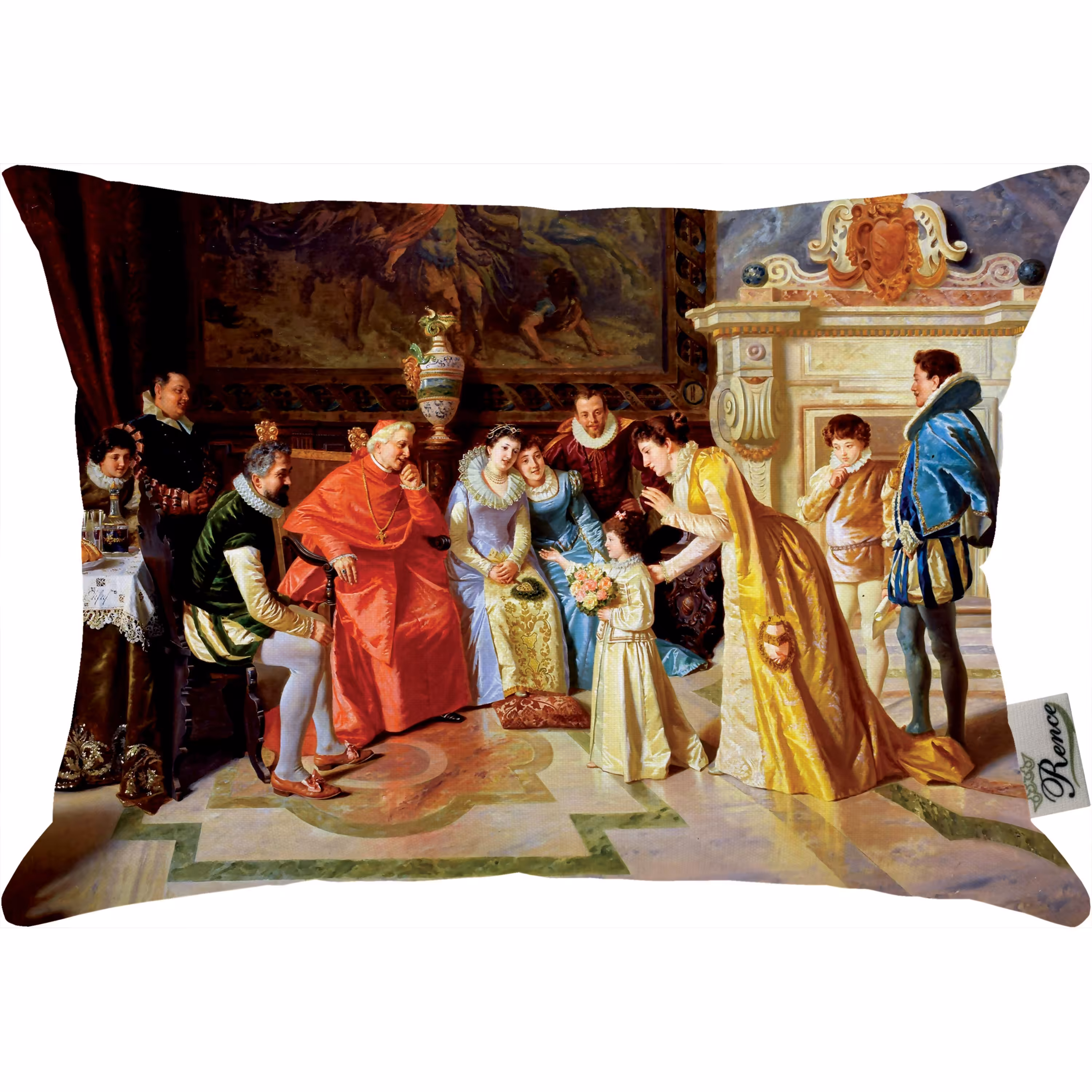 کوسن مبل مخمل طرح فرانسوی سایز 33 در 47 مدل R1-723 شرکت رنس