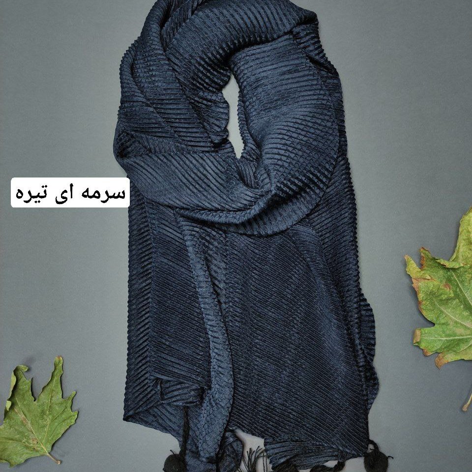 شال پاییزه نخی پلیسه پوست ماری پم پم دار کیفیت رنگبندی جدید در17رنگ اصلا سر نیست ژاکارد پوست ماری قواره :70*220