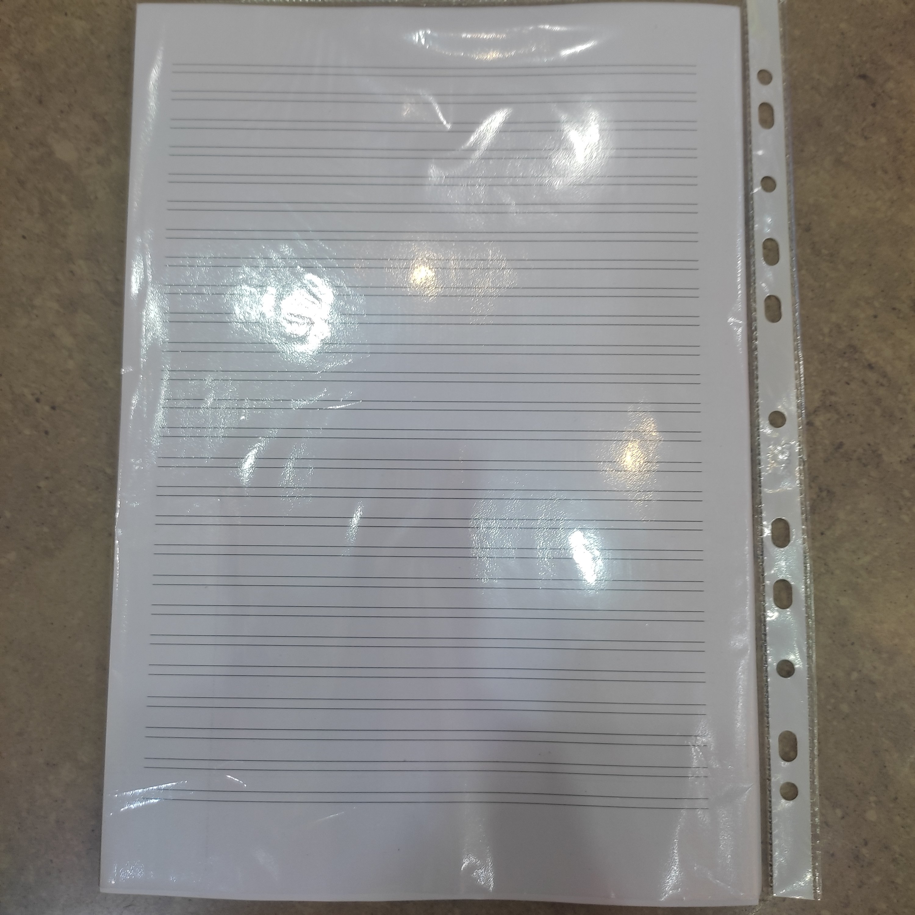 کاغذ دوخط (مخصوص زبان انگلیسی) a4بسته 50 تایی
