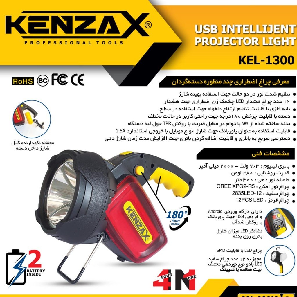 نورافکن دستی کنزاکس KEL-1300