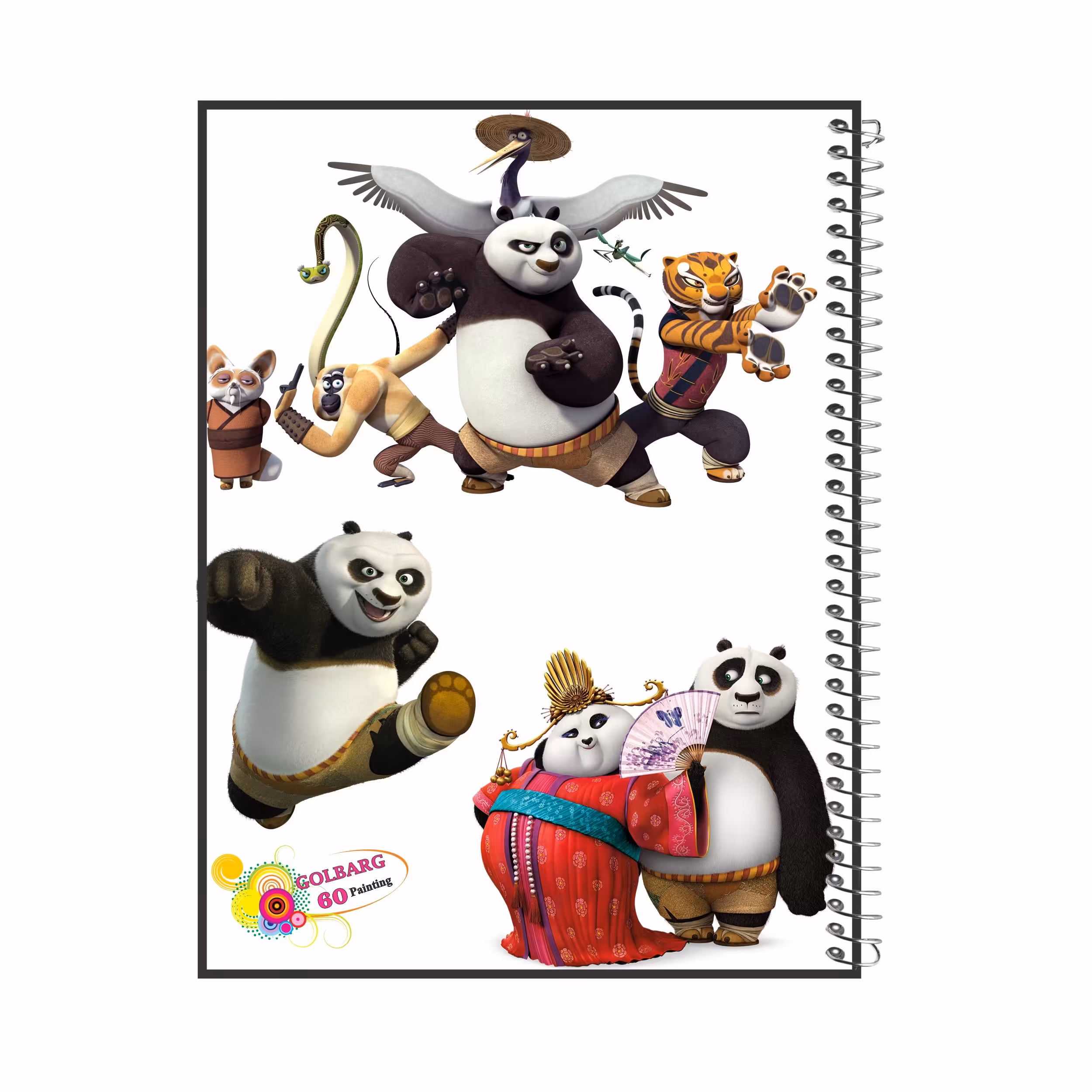 دفتر نقاشی 60 برگ گلبرگ طرح پاندا کونفوکار کد  229