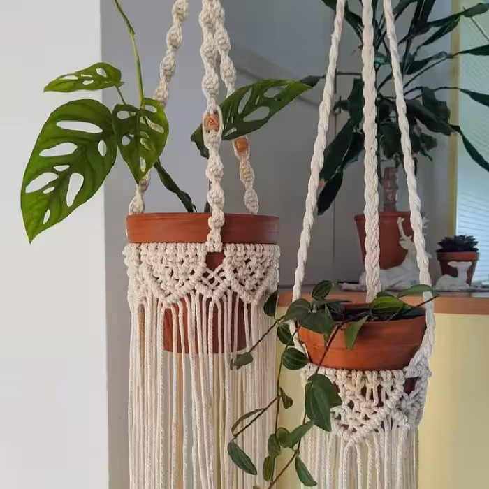 آویز گلدان مکرومه کد 216