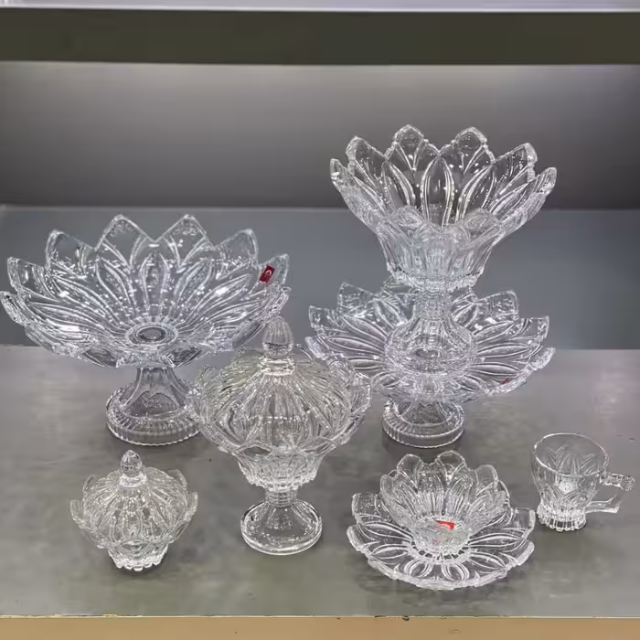 سرویس کریستال  پذیرایی 12 نفره 45 پارچه شفاف 